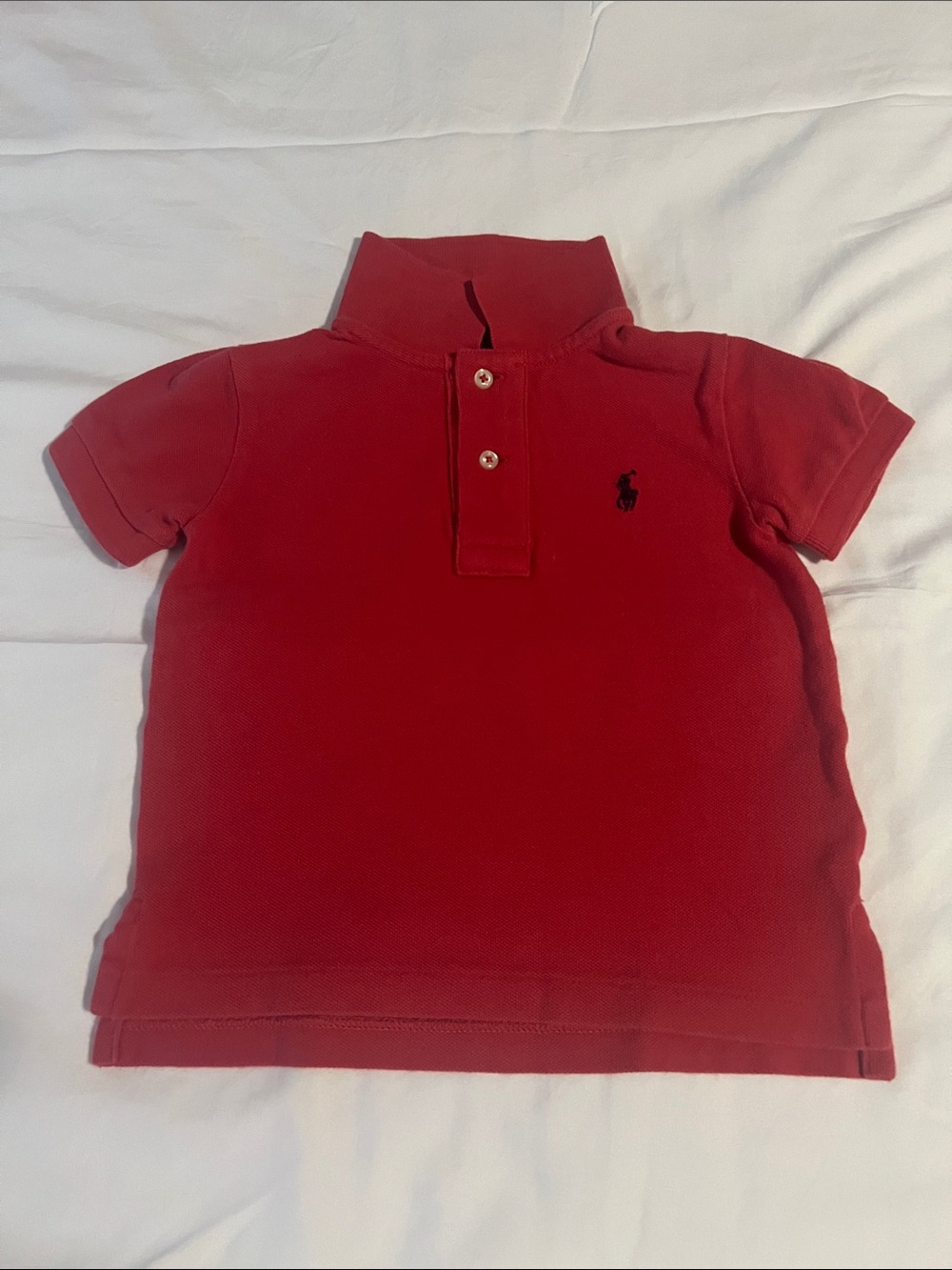 preLoved Ralph Lauren Red Short Sleeve Polo with Navy Logo